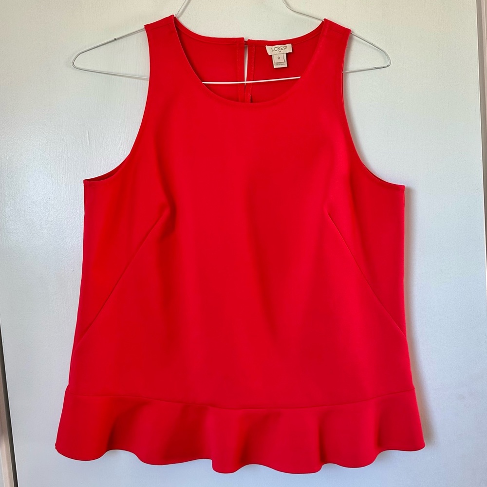 💓J.Crew Ruffle Bottom Tank EUC Size M💓